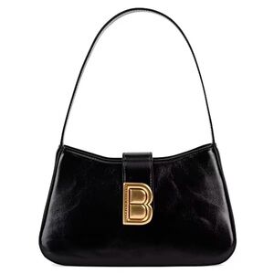 Brandon Blackwood Black Daphne Shoulder Bag with Gold Accent